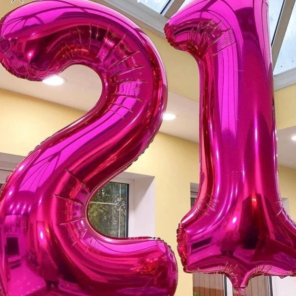 Kit 2 Balões Metalizados Números Pink 75cm Decoração Festa Aniversário em Oferta na Shopee