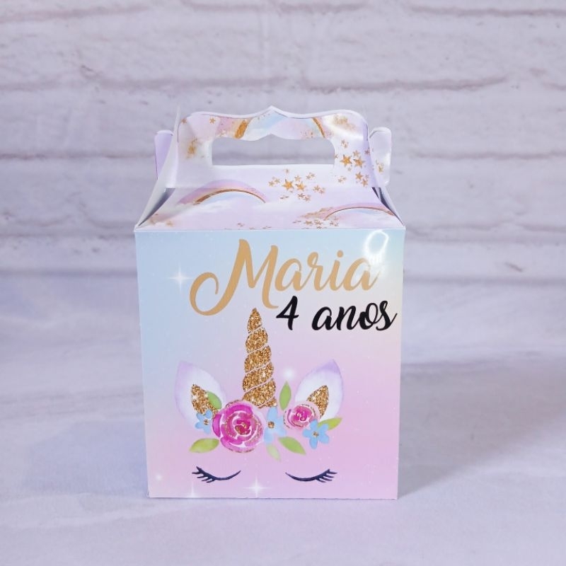 Caixa Maleta Surpresa Unicórnio| Lembrancinhas| Personalizados| Lancheirinha| Sacolinha