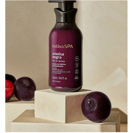 Loção Creme Hidratante Desodorante Corporal Nativa spa Ameixa Negra 400 ml O Boticário