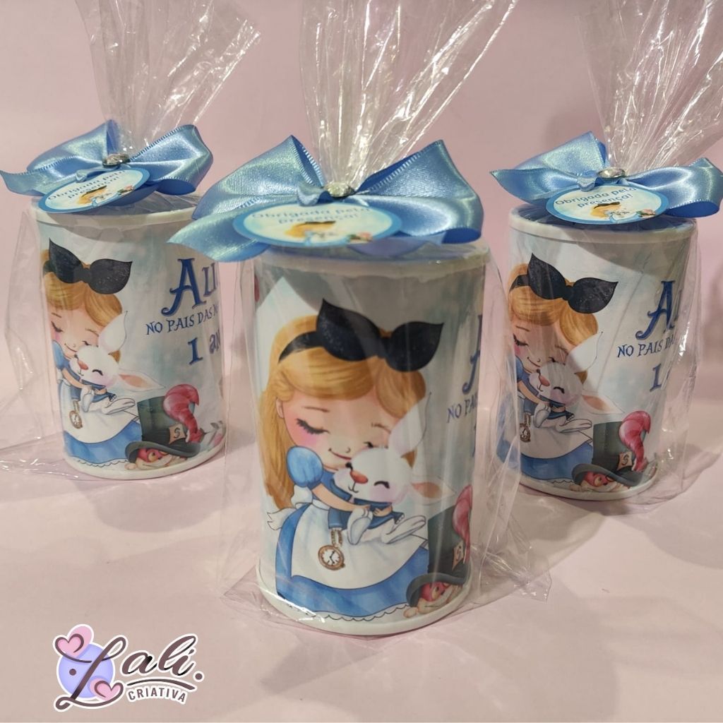 Cofrinho Personalizado com tema Alice no País das Maravilhas | Lembrancinha Festa Infantil | FAZEMOS TODOS OS TEMAS...