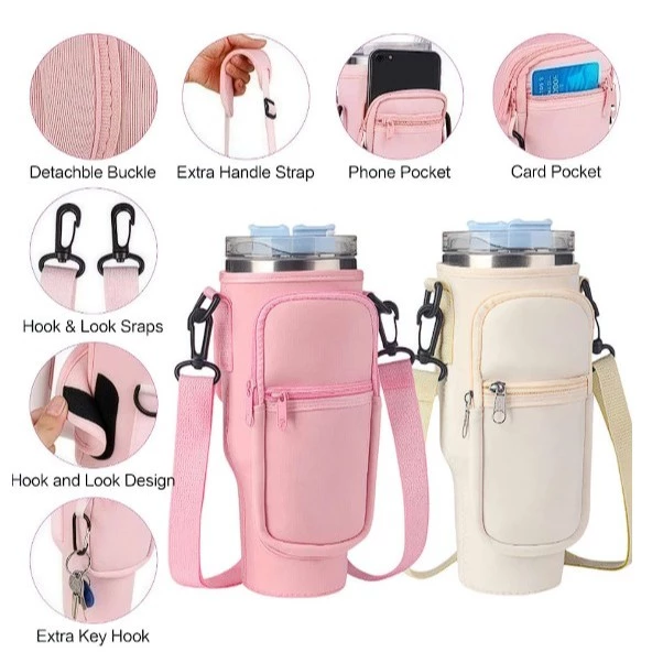 Bolsa Porta Copo Garrafa Bag Capa Telefone Celular Alça Transporte Compatível Com Copo Stanley — imagem 1