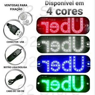 Placa para Aplicativo Motorista App LED Painel Letreiro Luminoso USB em Oferta na Shopee