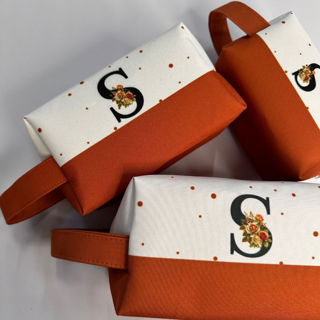 1unid Necessaire Box Com Alça Organizador Necesser Com Inicial Bolsinhas Para Viajem Maquiagem
