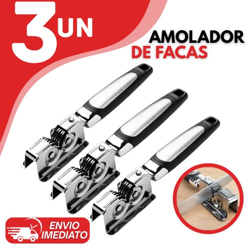 Afiador De Faca Amolador Profissional Ventosa Canivete Inox Com Cabo Emborrachado