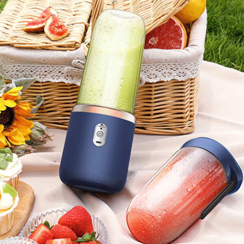 400ML 2COPOS Espremedor Elétrico 6 Lâminas Mini Liquidificador Portátil De Suco De Alimentos Misturador Leite Smoothie