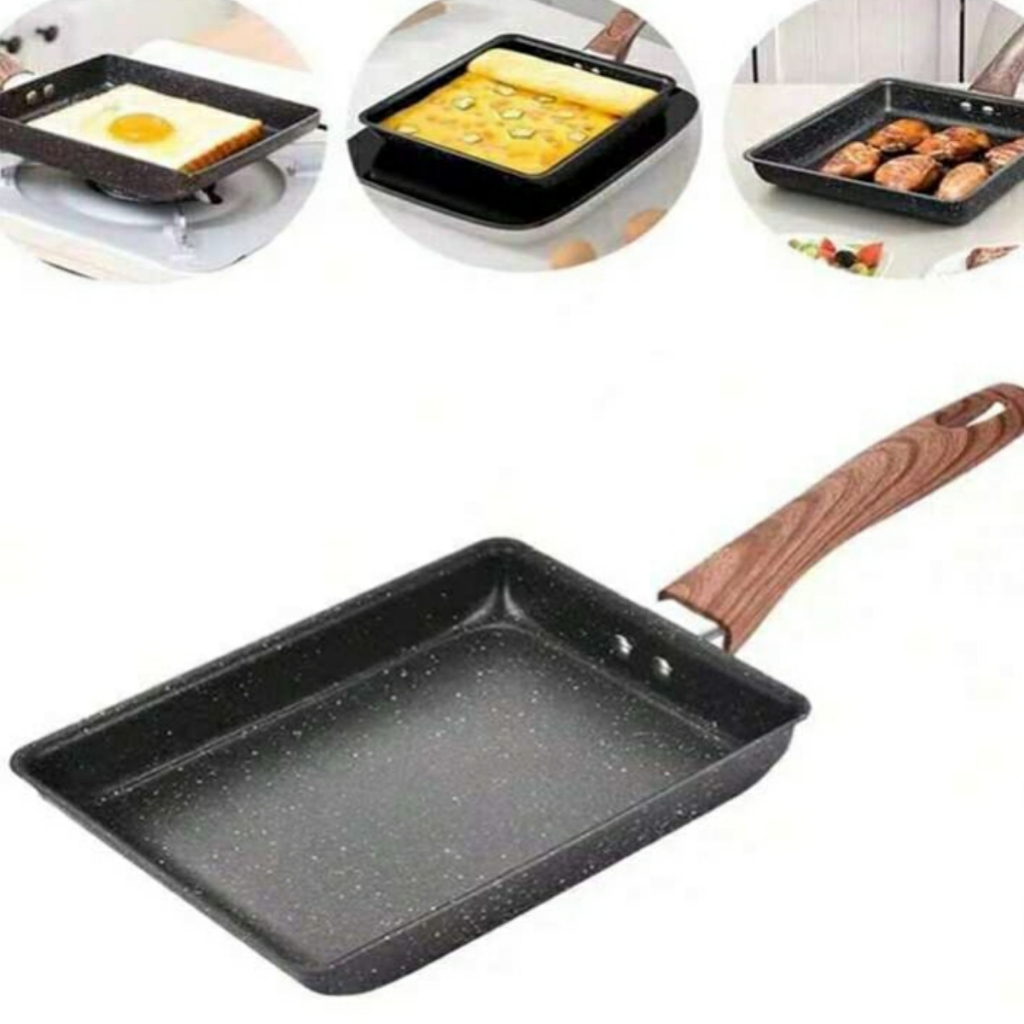 Panela japonesa grossa para panquecas, ovo grosso torrado tamagoyaki, bife antiaderente, fundo plano em Oferta na Shopee