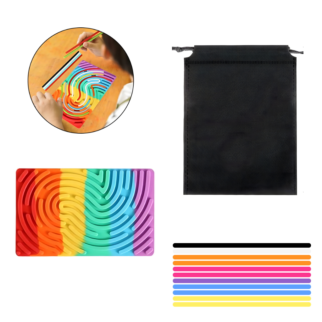 Painel Sensorial Montessori de Silicone - Brinquedo Educativo 8 Texturas Cores Vibrantes Seguro Não Tóxico 👶🌈