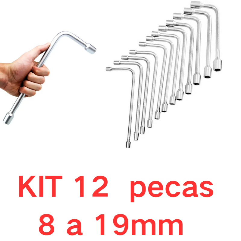 Kit 12 peças Jogo de chave biela kit ferramentas 8 a 19mm kit ferramentas jogo chaves biela chave boca