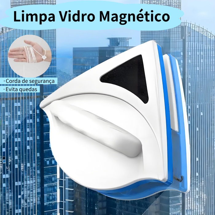 Kit Limpador Limpa Vidro Magnético - Dupla Face C/ Super Imã Mágico Aquários Janelas Vidro