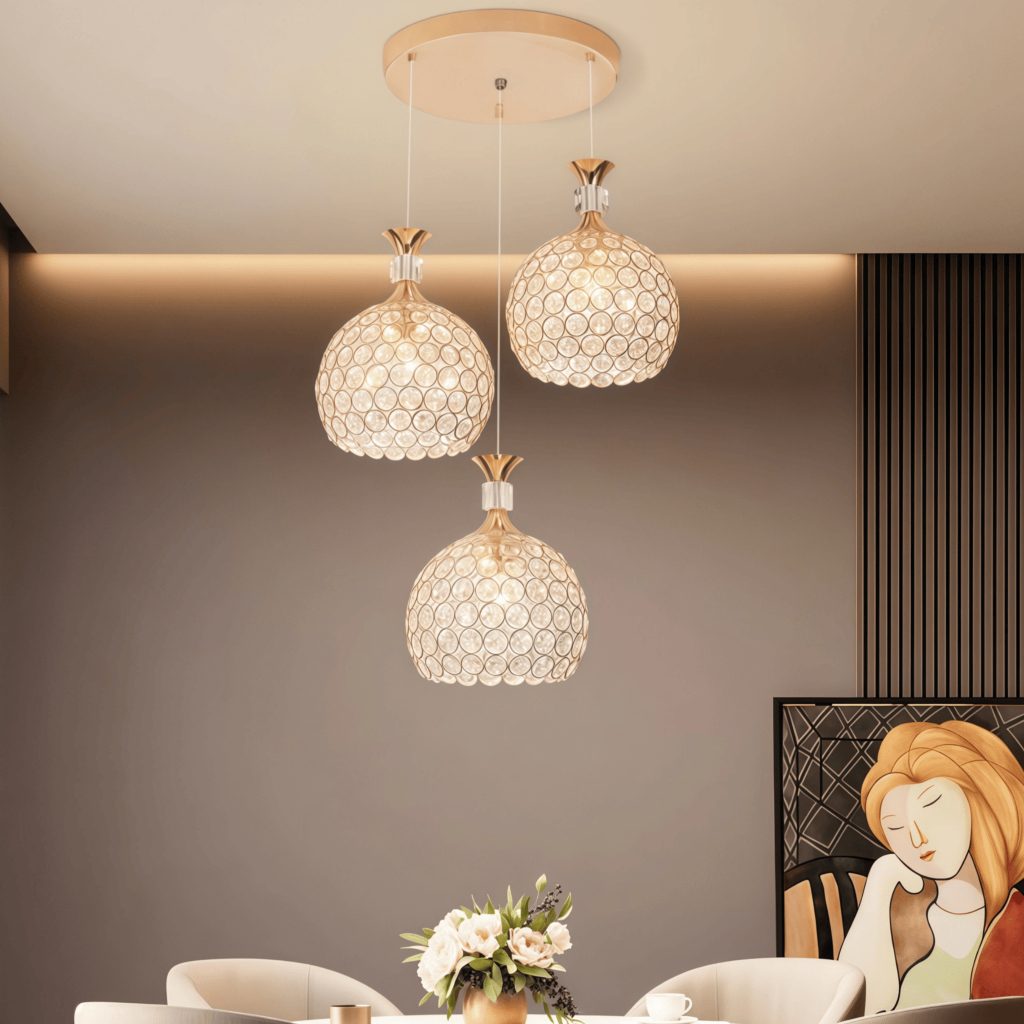 Lustre Pendente Cristal Globo Bolinha Luxuoso Sala de estar, Sala de jantar, Decoração Iluminação em Oferta na Shopee