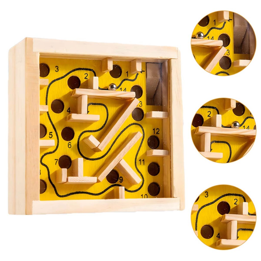 Brinquedo Labirinto Pinball Madeira - Treinamento de Atenção e Coordenação Olho-Mão, Jogo Educativo Presente para Menino