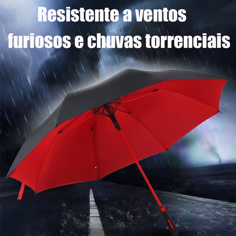 Guarda-Chuva Grande Automático — Reforçado com fibra de vidro, resistente e durável, eficaz contra sol e chuva！