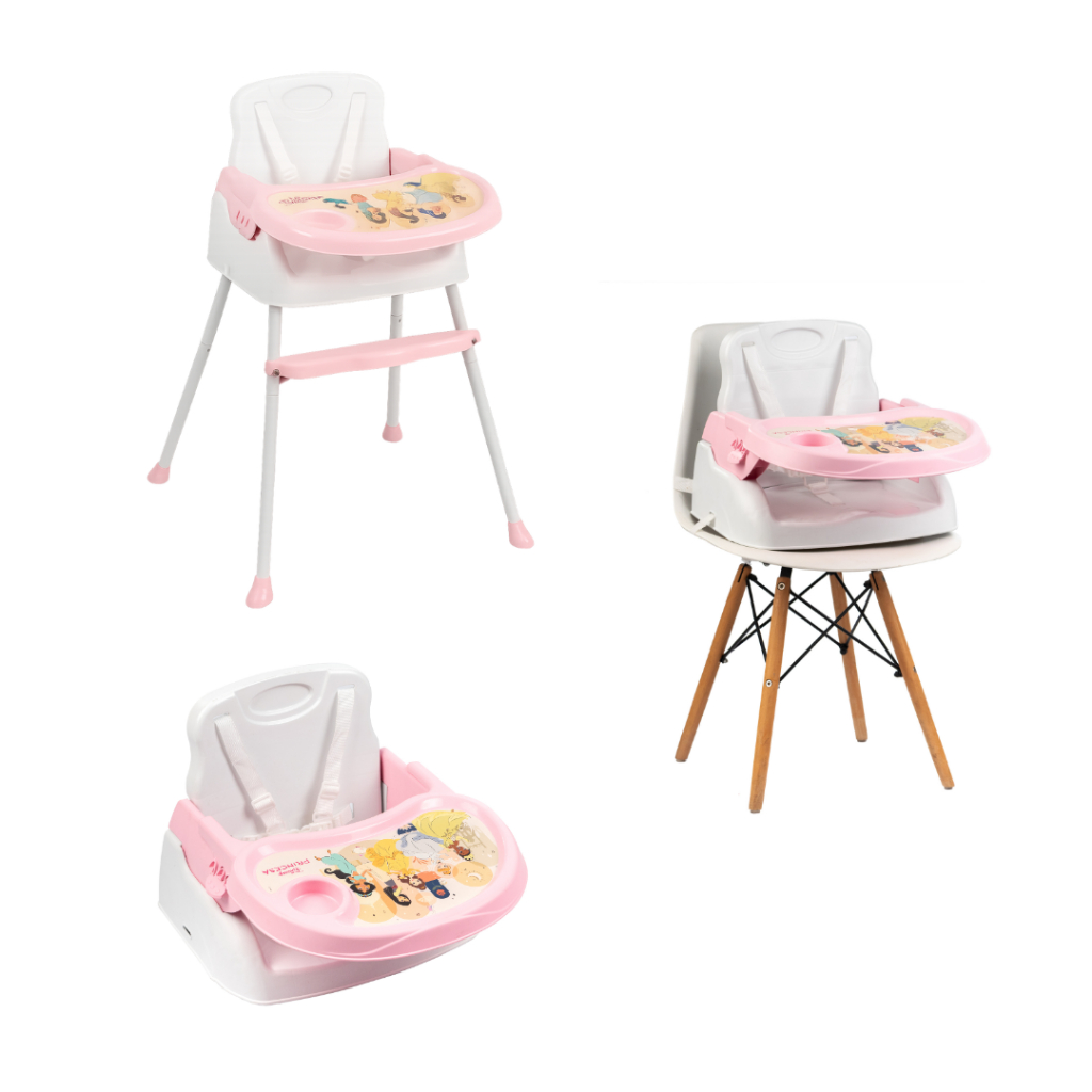 Cadeira de alimentação bebê portátil 3em1 Styll Baby cadeirão Princesas, Carros e Mundo bita -DISNEY
