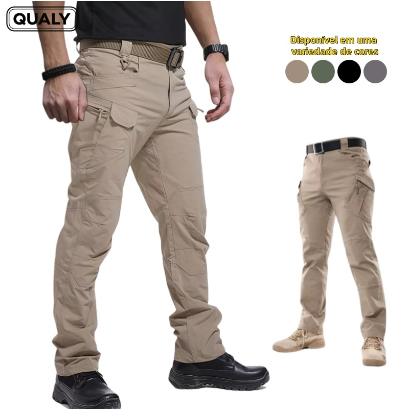 Calça Cargo Militar Masculino Tatica Rip Stop Impermeável Resistente Fora De Esportes Long Hiking Pesca Ar Livre - QUALY em Oferta na Shopee