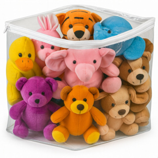 Kit 5 Saco Organizador Multiuso Brinquedo Guarda Roupa Porta Tudo Pvc e Ziper em Oferta na Shopee