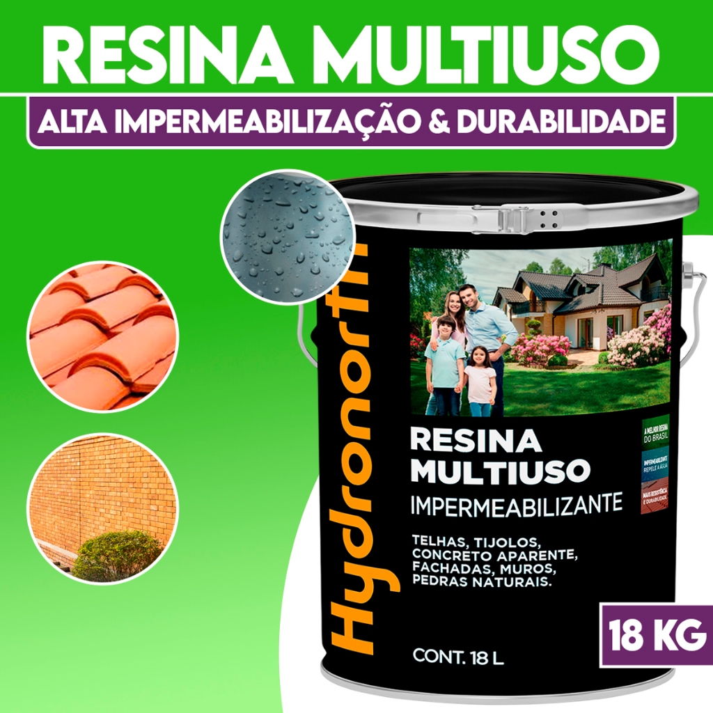 Resina Multiuso Acrílica Hydronorth Acrilica Sol 18 Litros Acabamento Fosca