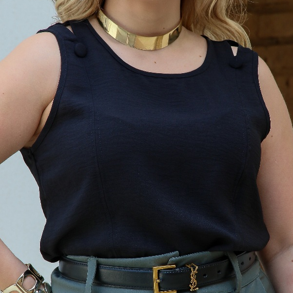 Blusa Regata Femenino, Duna, Alça Larga, Com Botões em Oferta na Shopee