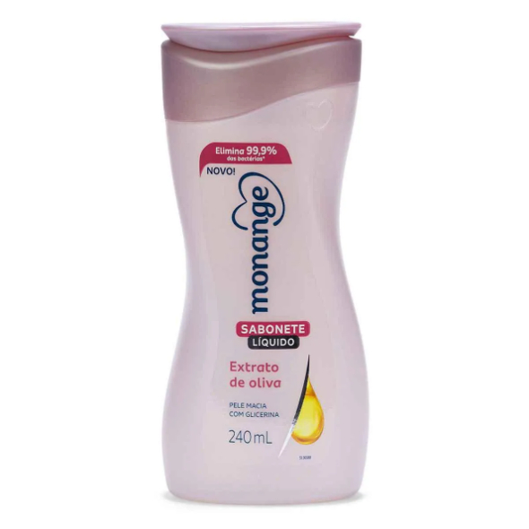 Sabonete Líquido Monange Extrato de Oliva 240ml em Oferta na Shopee
