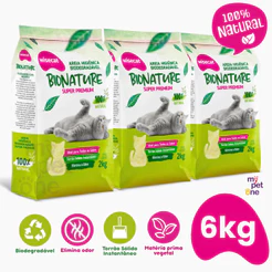 Areia Biodegradável Para Gatos Bionature Grossa Verde - 2Kg