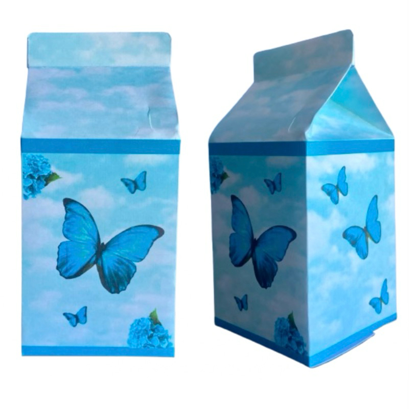 10 Caixinhas Milk PEGUE E MONTE -Borboleta Azul Personalizadas - lembrancinha festa