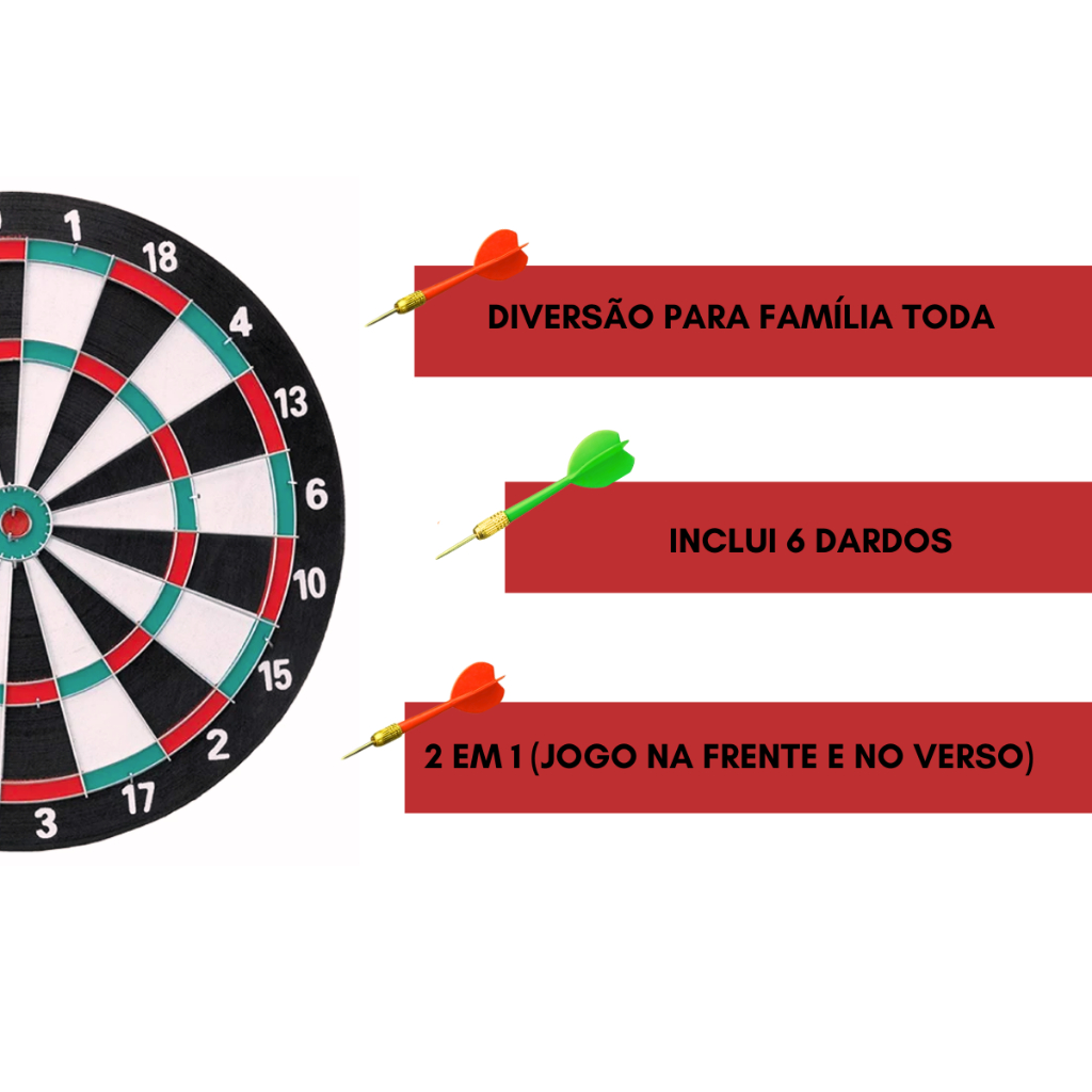 Jogo de dardos grande 43 cm 2 em 1 alvo duplo tiro ao alvo profissional tabuleiro com 6 dardos