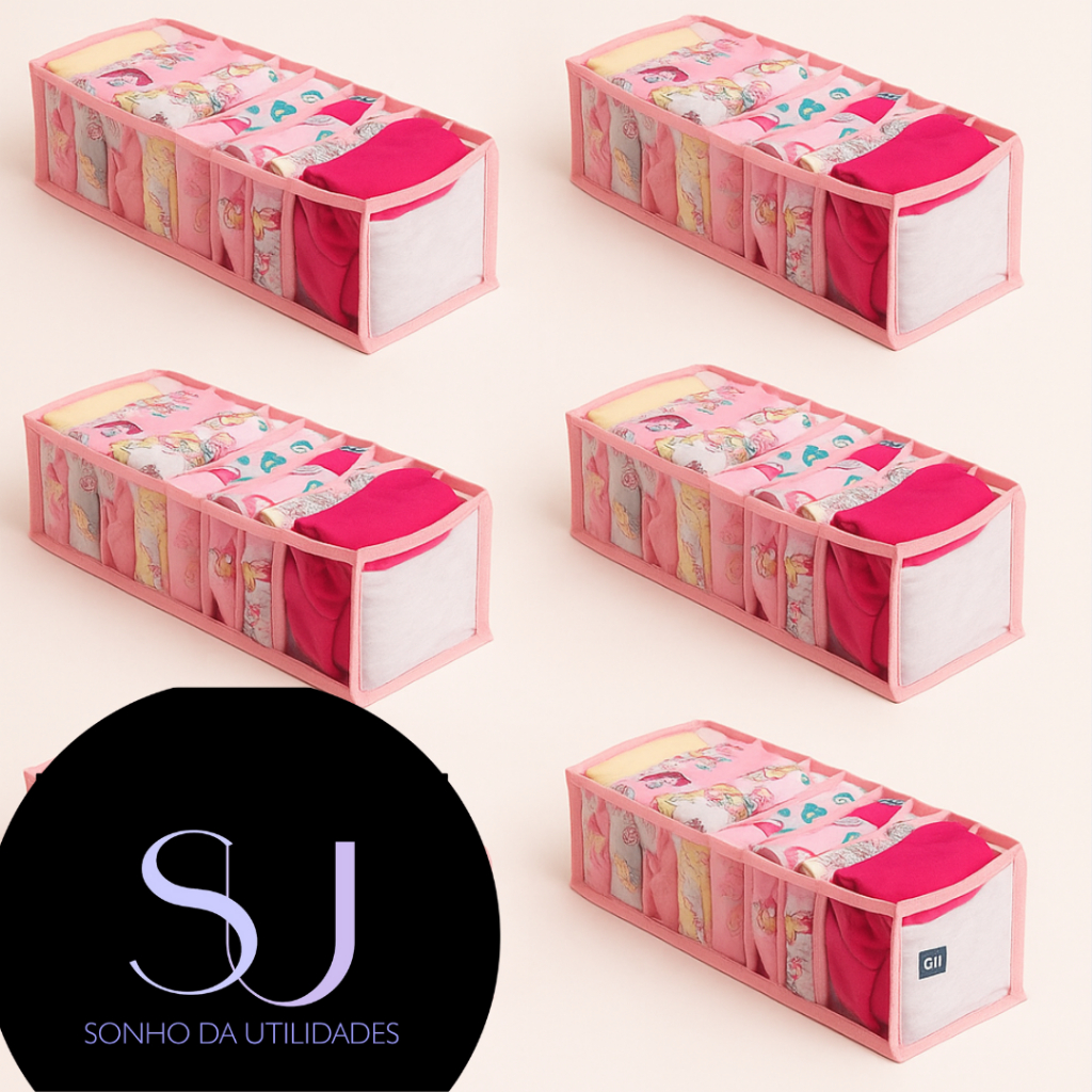 Kit 05 Colmeias Organizador Transparentes Rosa P Gavetas, Closet – SU Sonho da Utilidades