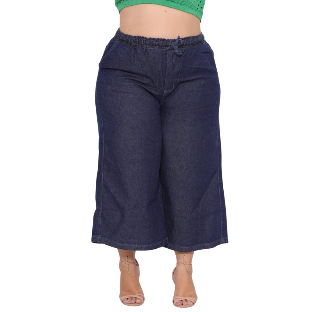 Calça Pantacurt Jogger Feminina Plus Size Jeans Azulão em Oferta na Shopee