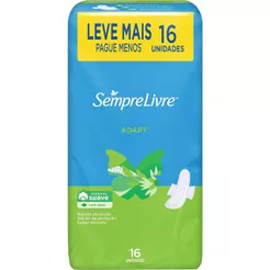 Absorvente Livre Sempre Adapt Especial Suave Abas Leve 16 Pague 14 Unidades