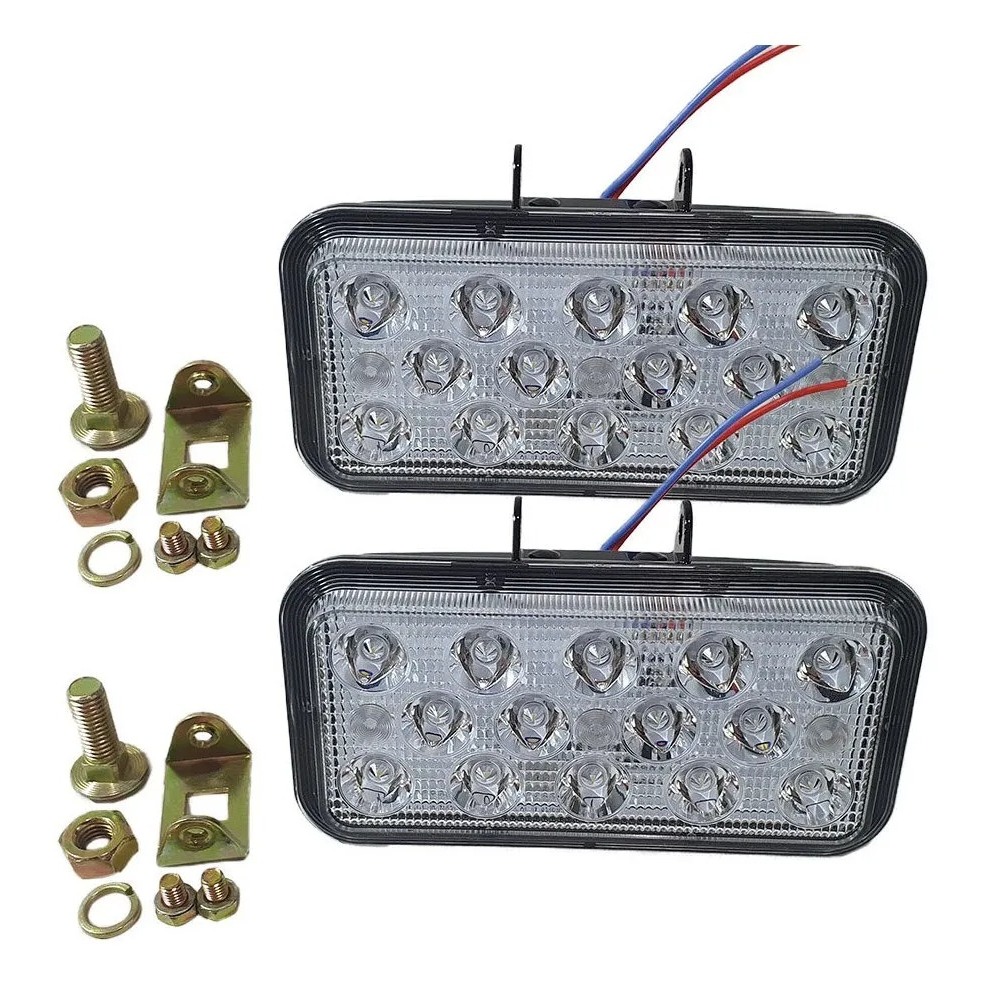 Par De Farol De Leds Retangular 18w 9080 jeep bandeirante