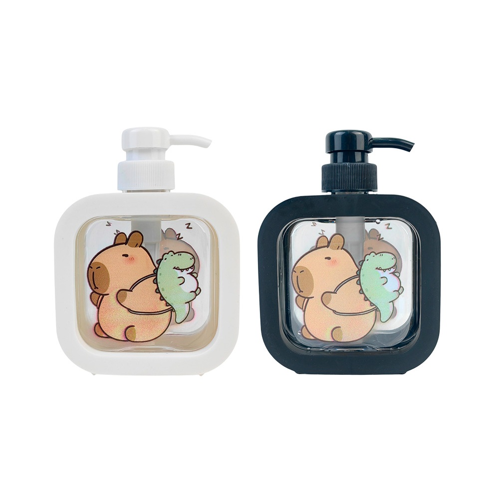 Allmini - Frasco Pump, Capivara Fofinha no Banho com Espuma - Preto e Branco