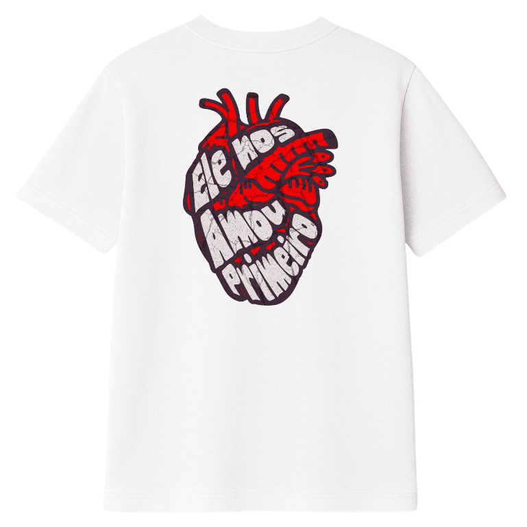 Camiseta Oversized Feminina Academia Estampada Modelo: "João 4:19 Ele nos Amou" – Novidade Moda Streetwear 100% Algodão