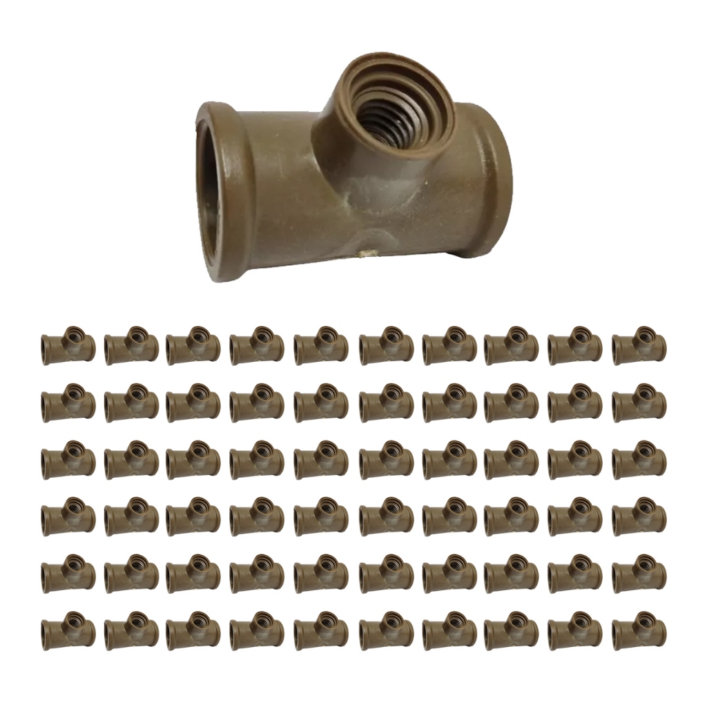 Te Reducao PVC Marrom 20mm x 3/8 Rosca Femea Conica 50 UND