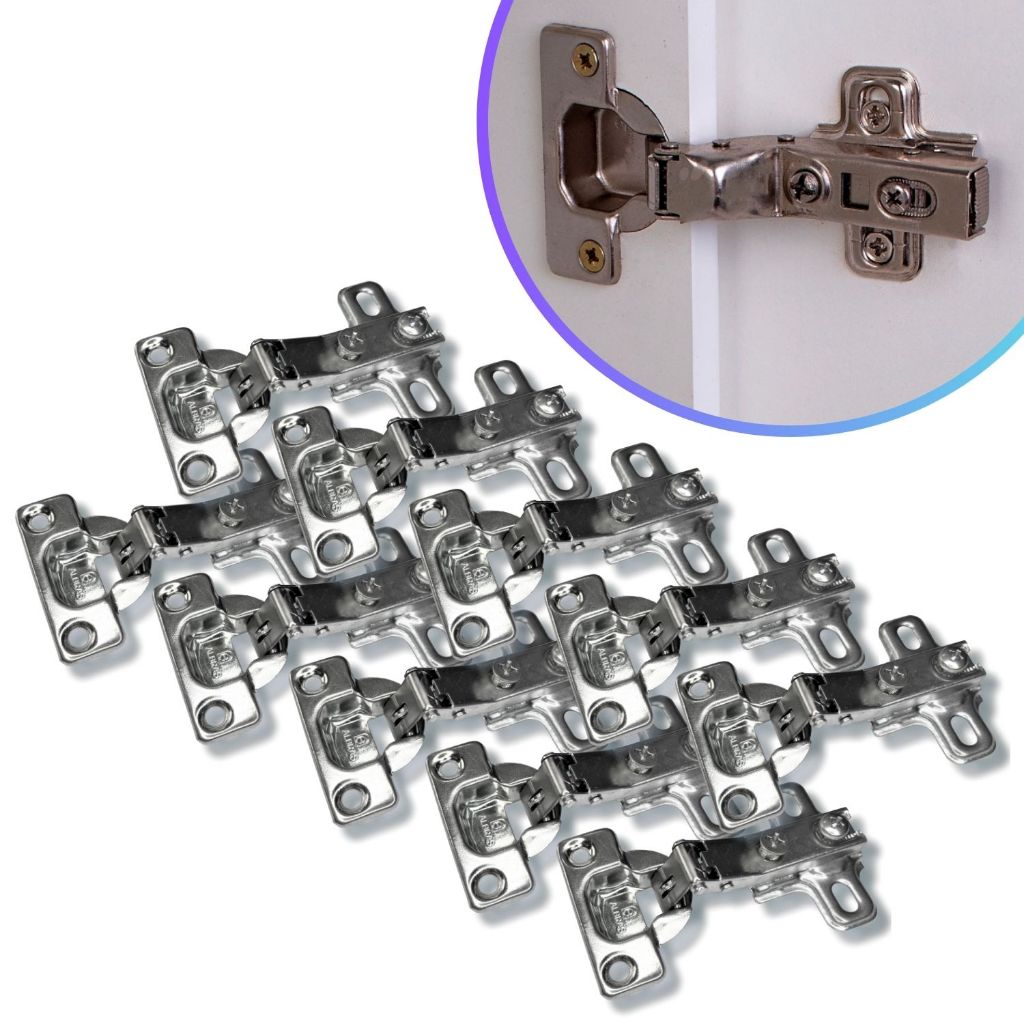10x Dobradiça Curva Alta 26mm Porta de Armário Cozinha Guarda Roupa Móveis de Madeira Caneco de 25mm Dobradisa Dobradica