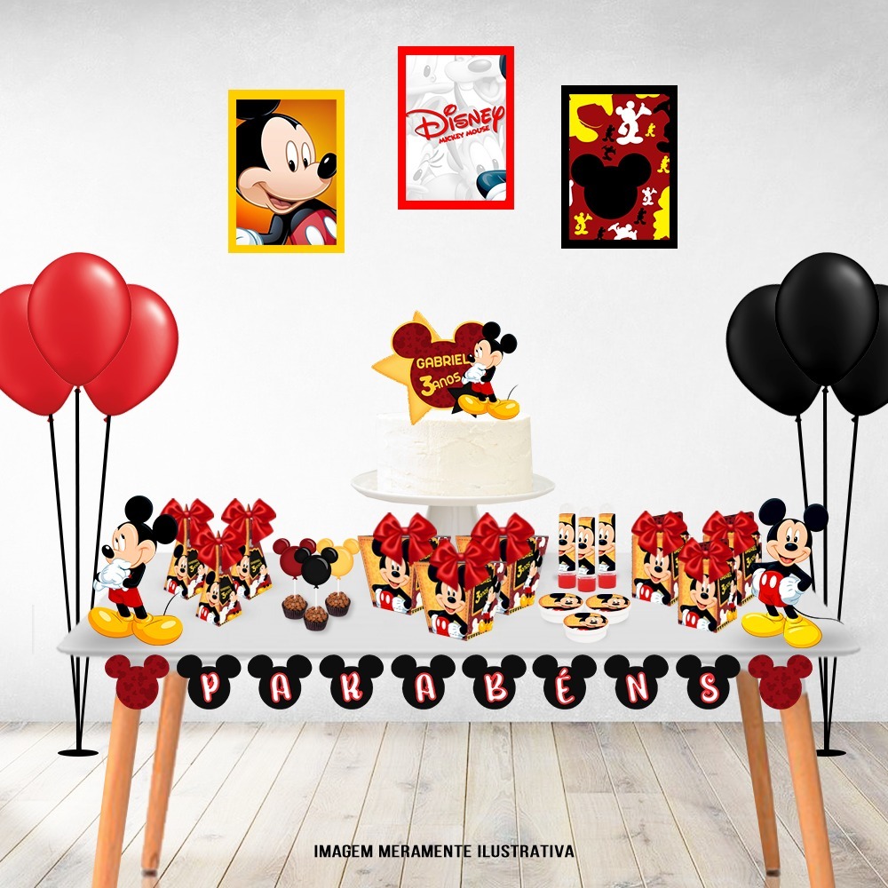 Kit Mesversário/ festa/ aniversário MICKEY Personalizado | Festa Só Bolinho | Caixa | Lembrancinha