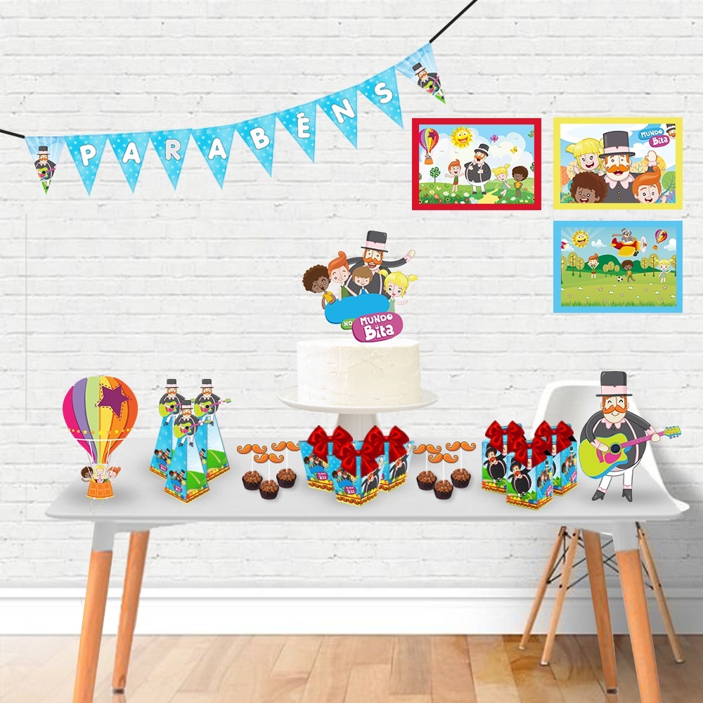 Kit Mesversário/ festa/ aniversário MUNDO BITA Personalizado | Festa Só Bolinho | Caixa | Lembrancinha