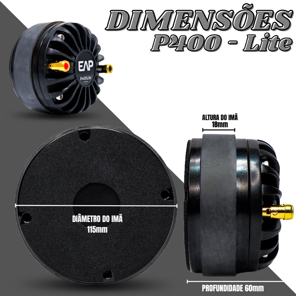 KIT c/ 2 Driver Polimidia Eap P400lite 8 Ohms Estranho — imagem 2 de 2