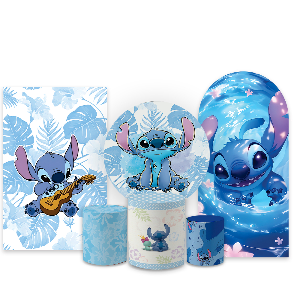 Kit Capa Painel Redondo 1,5 + Trio Cilindros Decoração Tecido Sublimado Decoração Stit em Oferta na Shopee