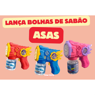 Brinquedo pistola lança bolha de sabão automática ASAS com led ou Máquina De Bolhas de Sabão 10 Furos em Oferta na Shopee