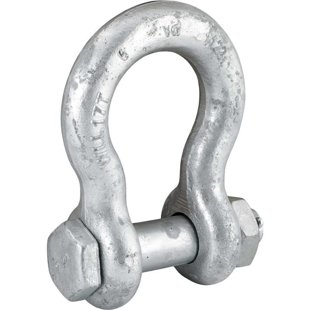 Manilha curva, 1.1/2", 17,0 T, com porca e cupilha, VONDER PLUS Balão Industrial Profissional Aço Carbono