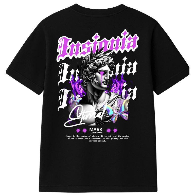 Camiseta Oversized Feminina Academia Estampada Modelo: "Insignia Mark of Honor" – Novidade Moda Streetwear 100% Algodão