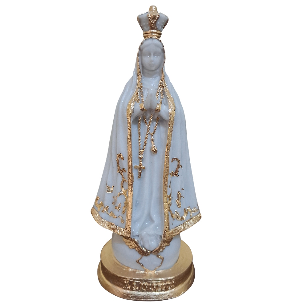 Imagem Resina Nossa Senhora Aparecida 15 Cm Perolada Perolada Padroeira Brasil