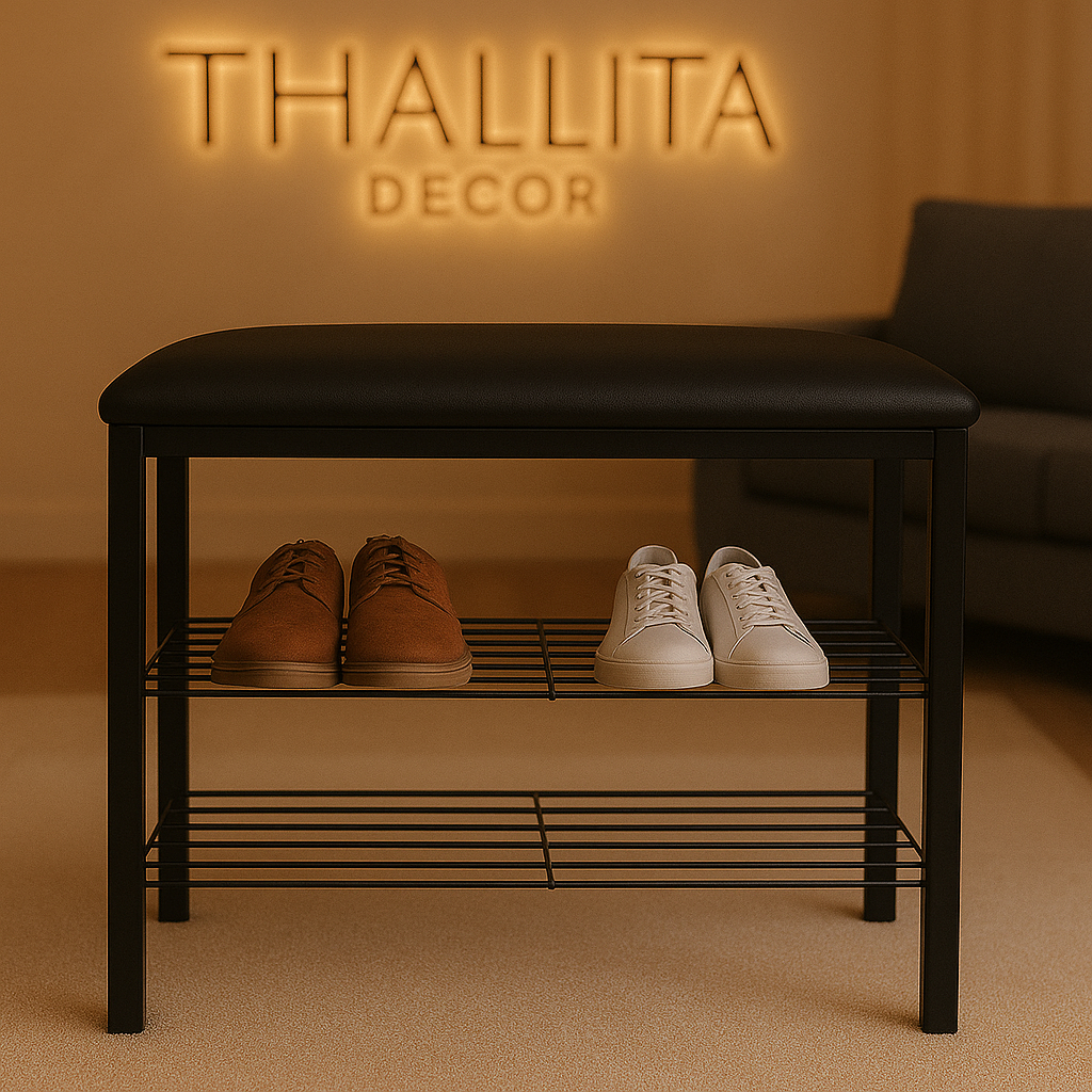 Sapateira Estofada Moderna Elegante Puff Resistente Leve Antiferrugem Até 100kg Leve Dia Dia