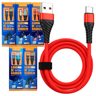 Kit 5 Cabos Carregador Tipo C Xiaomi Samsung 2 Metros Reforçado Cores Variadas em Oferta na Shopee