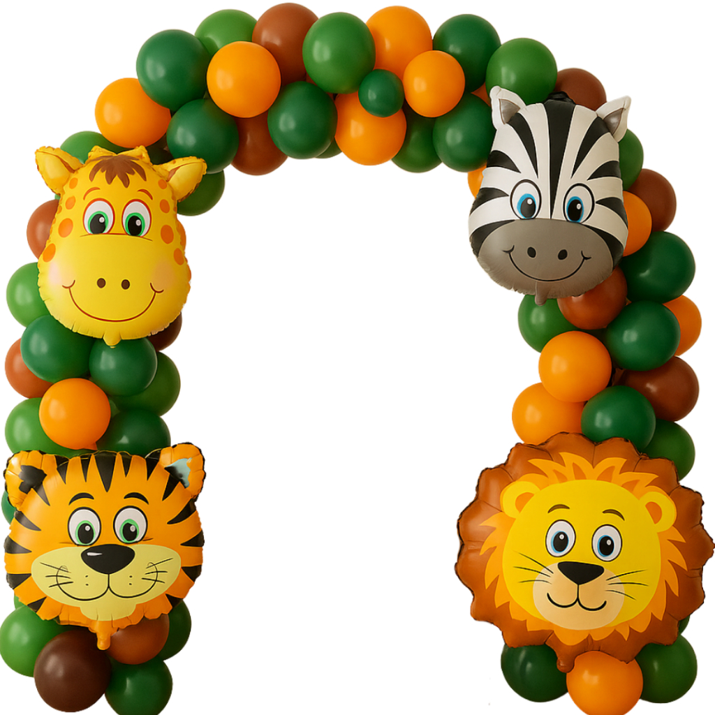 Festa Safari Kit 6,5 Pol Arco de Balão Bexiga Tema Selva Floresta Decoração Aniversário em Oferta na Shopee