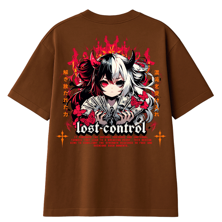 Camiseta Oversized Feminina Academia Estampada Modelo: "Waifu Lost Control" – Novidade Moda Streetwear 100% Algodão