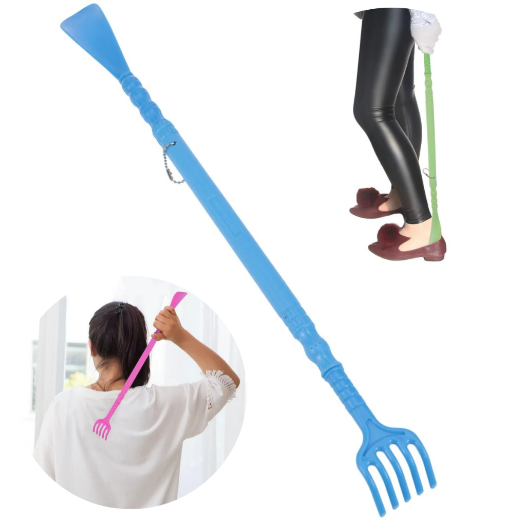 Coçador de Costas e Calçador de Sapatos Mãozinha Plástico 47cm