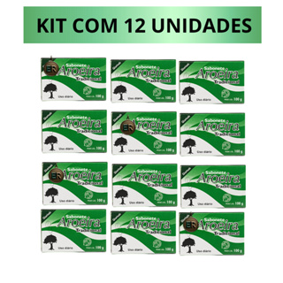 Kit com 12 Sabonete em Barra Aroeira Cicatrizante Facial e Corporal em Oferta na Shopee