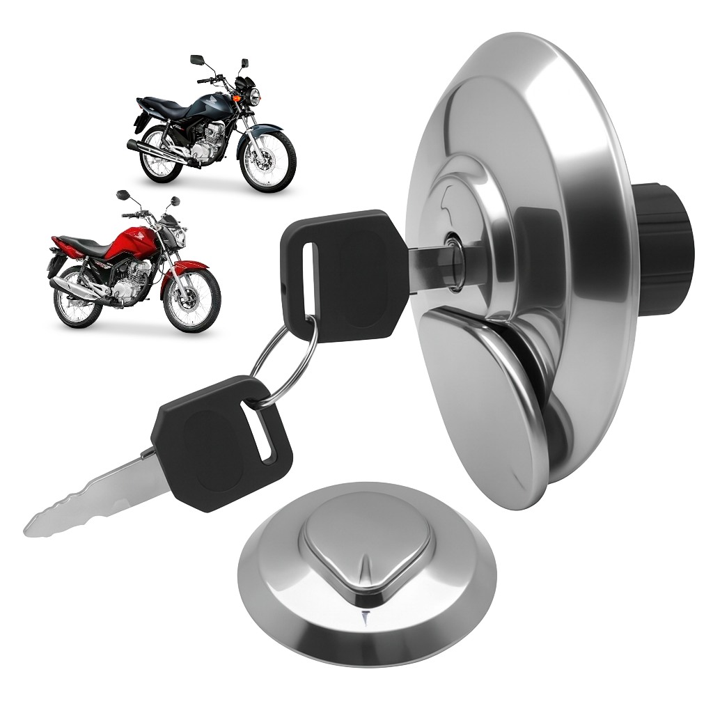 Tampa Tanque com Chave CG 125 Fan 125 Titan 150 Bros CBX Twister Tornado XRE 300 Cromada