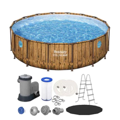 Piscina Estrutural 19480 Litros Rattan Swim Vista + Bomba Filtrante + Escada + Capa Bestway