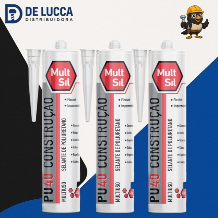 Kit 3 PU40 MULTSIL Construção Adesivo Selante Profissional Cola Adesivo Poliuretano 400 g em Oferta na Shopee